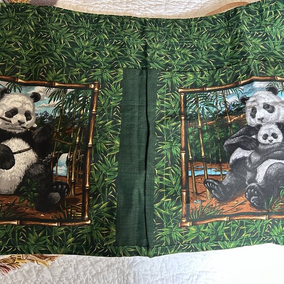 Panda Bears Bamboo Window Curtains Drapery Tiebacks Valances Animals Bedroom - Picture 4 of 11